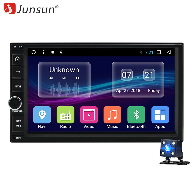 Junsun Universal 2 Din Android 7.1 Автомобиль Мультимедиа Play Tap Планшет для VW Golf GPS навигатор