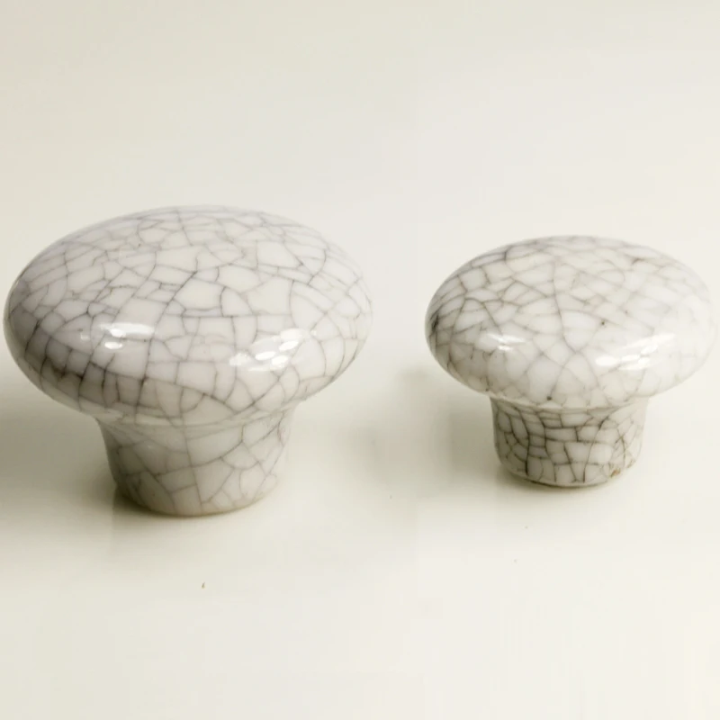 32mm 38mm cream crackle glaze knob kitchen cupboard door handle ceramic porcelain cabinet drawer pull door knobs free global shipping