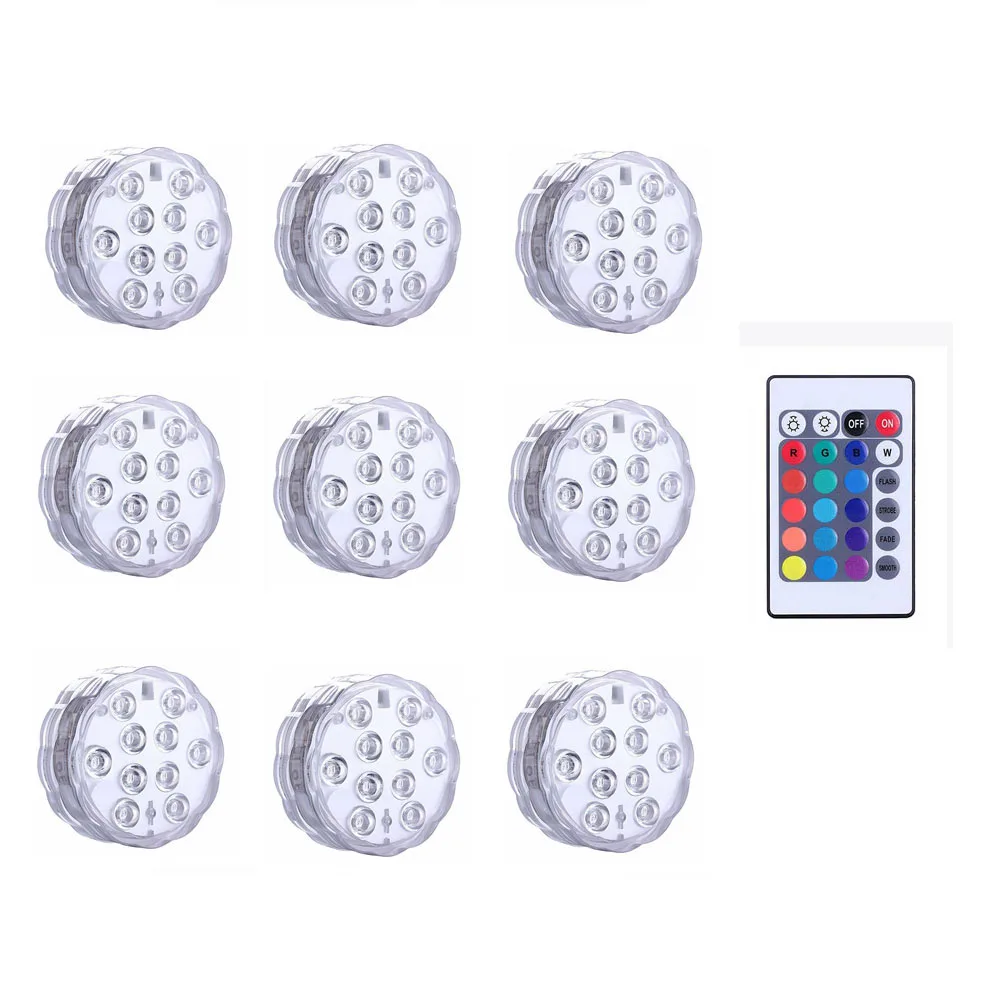 9 light 1 controller 10 светодиодов RGB светильник для бассейна, водонепроницаемый ip68 светильник для рыбалки, аквариума, сада, дома, фонтана, пруда, украшения - Испускаемый цвет: 9 light 1 controller