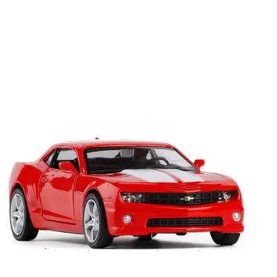 Красный Высокая имитация 1/36 масштаб chevrolet camaro супер автомобиль сплава оттягивать назад модель автомобиля коллекция металлические модельные игрушки - Цвет: Красный