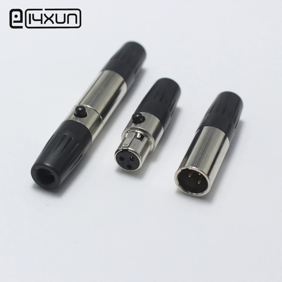 1 пара мини XLR 3 Pin штекер + гнездо маленький P Аудио разъем микрофон адаптер для