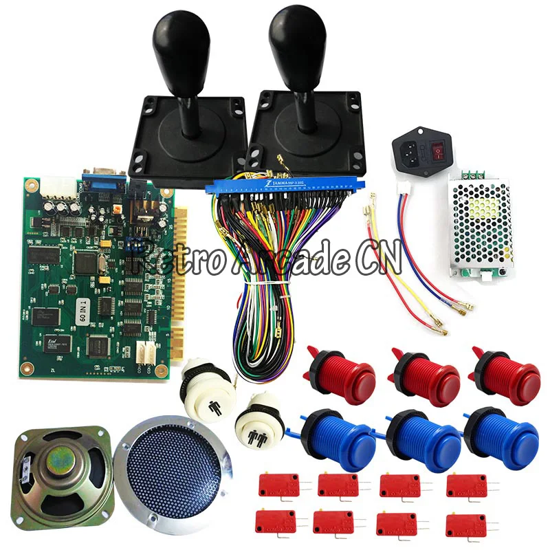Комплект классической аркадной игры JAMMA 60 в 1 с блоком питания 24 В динамиком