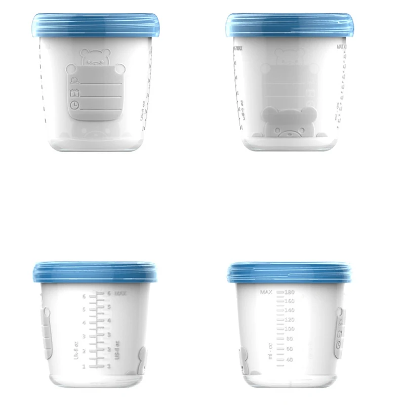 

4 Pieces/Set 180ml Breast Milk Storage Bottle Wide Neck Infant Newborn Food Freezer Fresh Cup BPA Free Products NBB0034