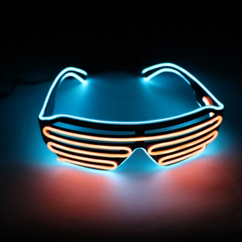 Riding Party LED Glasses Plastic Blinds Shape Cold Light Night | Спорт и развлечения