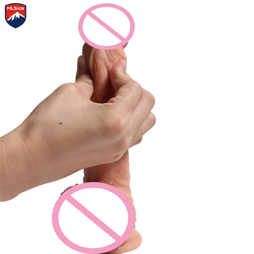 Мягкий реалистичный огромный фаллоимитатор MlSice 21 см двухуровневый большой
