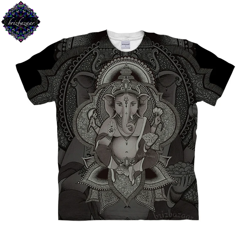 Футболка Ganesha от Brizbazaar Art Мужская футболка с рисунком изображением животного 3d
