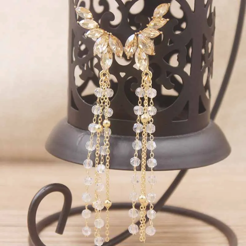 classical bohemia gold asymmetric sexy beautiful gift to lover earring tassle 925 silver needle fashion design baroque Earring | Украшения