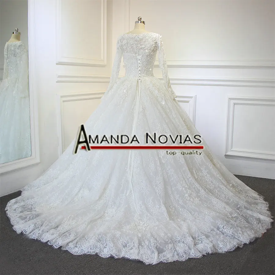 Кружевное свадебное платье с длинным рукавом Amanda Novias роскошное | Свадьбы и