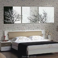3pc black white tree abstract hand painted wall decor art oil painting canvas art home decoration