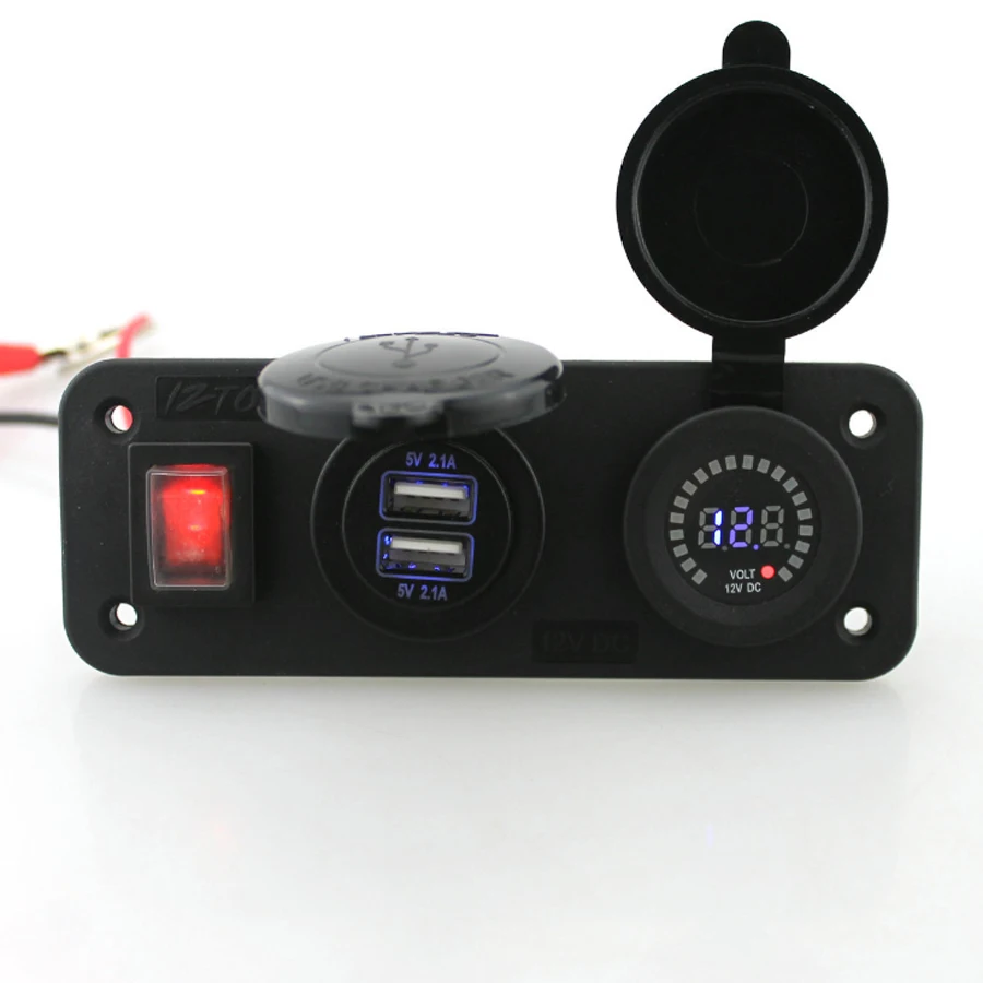 12V морской Лодка Грузовик RV Мотоцикл вольтметр с 4.2A двойной USB Автомобильное