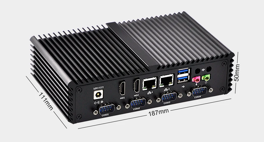 Безвентиляторный мини ПК Linux Windows Intel Core I3 4005U 6 * COM настольный компьютер