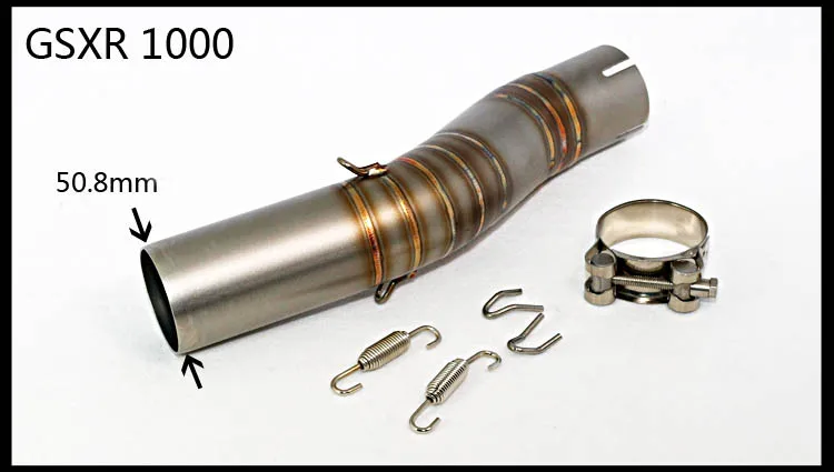 For Suzuki GSR750 GSXR1000 GSXR 1000 GSR 750 Motorcycle Exhaust Muffler Middle Mid Link Pipe Stainless Steel | Автомобили и