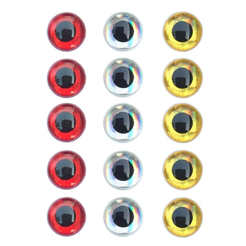 

Fishing Lure Eyes 350pcs/set 3D Simulation Fly Fishing Crankbait Minnow Artificial Fish Eyes Silver/Red/Gold 3mm/4mm/5mm/6mm