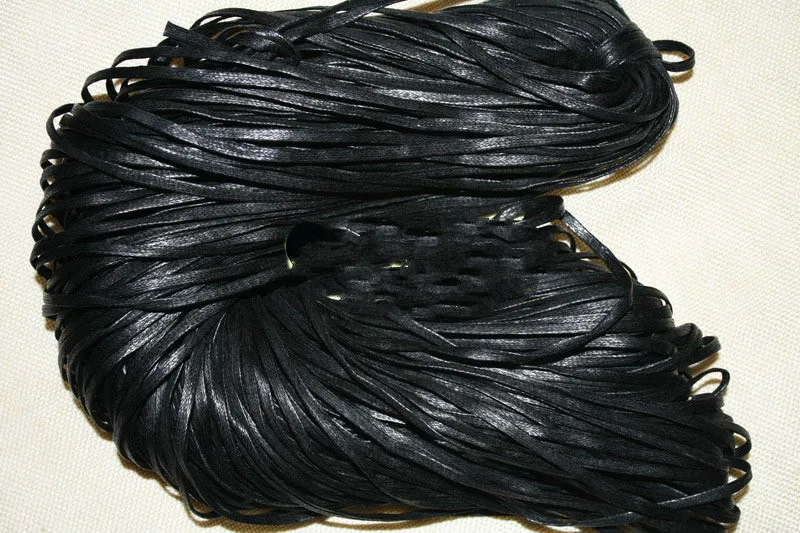 3 мм черная восковая плоская широкая коричневая хлопковая веревка линия полые