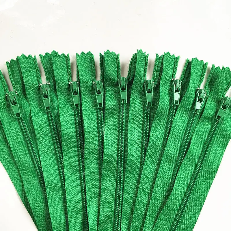 Green 10 шт. портной катушки закрытые молнии смешанных цветов, нейлоновый одеяло Crafter канализационный 8 дюймов швейные инструменты аксессуары для одежды различных размеров - Цвет: Green