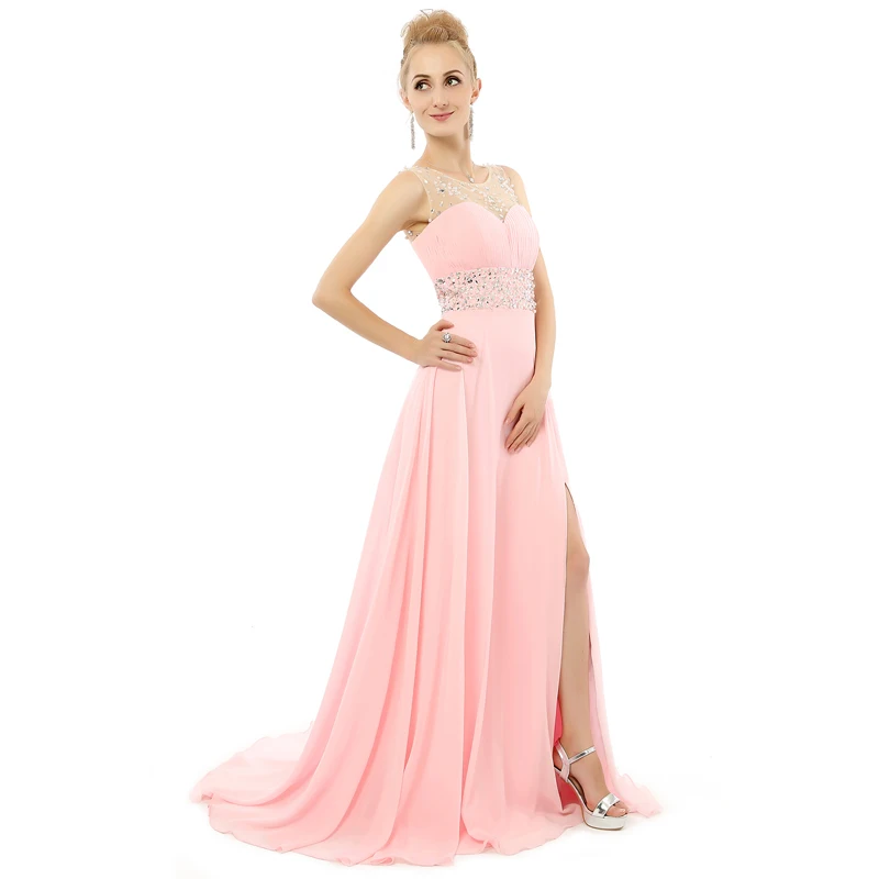 2019 длинные пляжные платья без рукавов для выпускного vestido de festa шифон с бисером