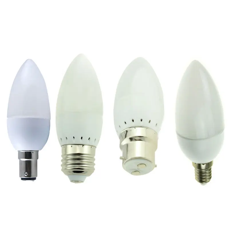 Светодиодная свеча 2835SMD E27 E12 E14 B22 B15 10 шт./лот лампа подсвечник 3 Вт 220 В переменного