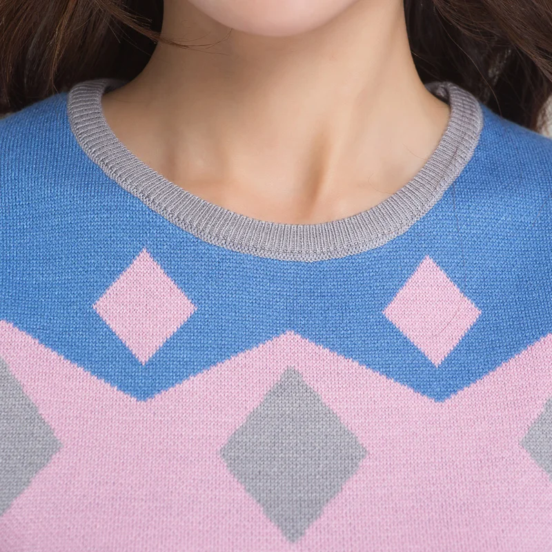 Весенний пуловер свитер для женщин модный кашемировый с длинным рукавом и