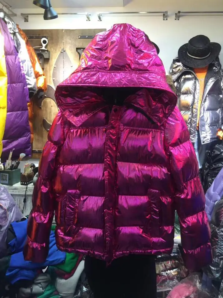 

2018 Winter Hooded Glossy Down Cotton Jacket Women Short thicker Coat Female Parka Casual Solid Keep Warm Outerwear L1745