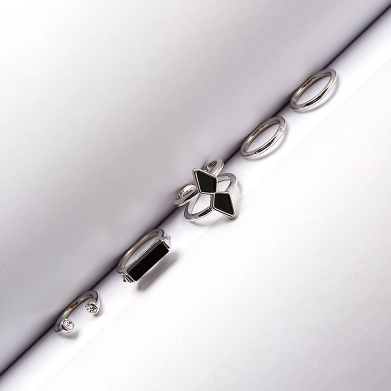 JZTOP 5 шт./компл. Винтажное кольцо со стрелками для женщин уникальное регулируемое