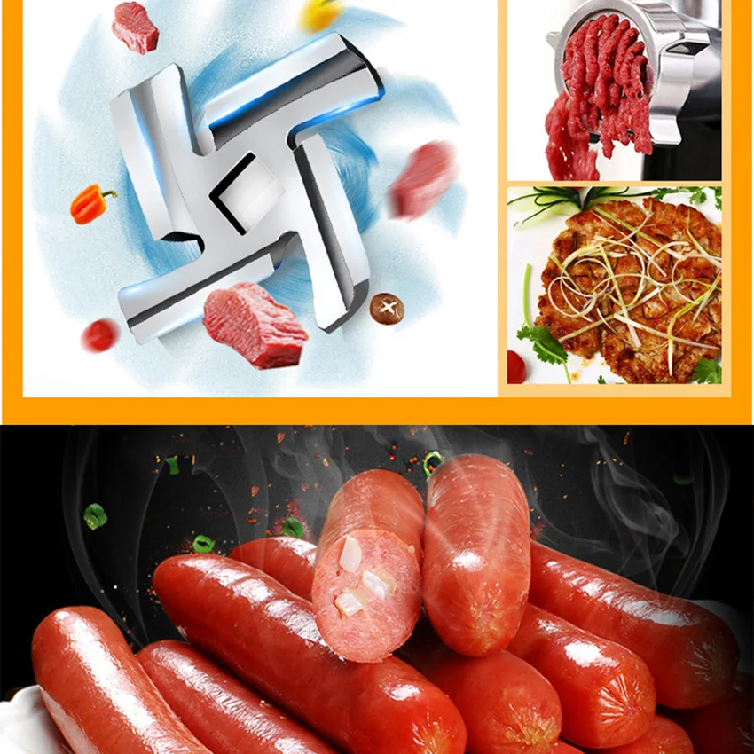 

220V Fully Automatic Household Electric Meat Grinder Mincing Machine Stainless Steel Grinder Food Processor RS-JR08A