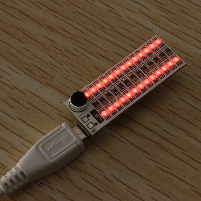 Mising 1 шт. 2x13 светодиодный s модули USB мини музыкальный спектр светодиодный голосовой контроль Чувствительность Регулируемая
