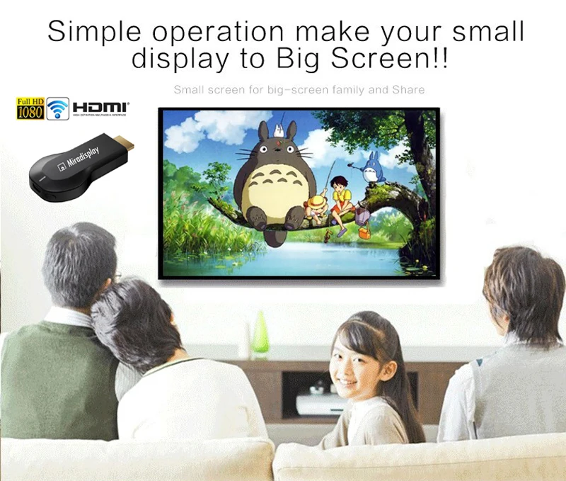Беспроводной hdmi 1080p ТВ-карта видео адаптер Wifi дисплей экран зеркало приемник ключ для IPhone ios android телефон к ТВ HD ТВ
