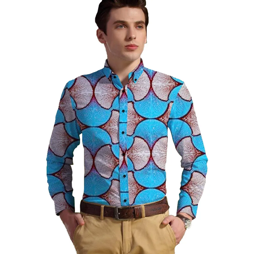 Мужские африканские рубашки нарядные с принтом в африканском стиле Мужская