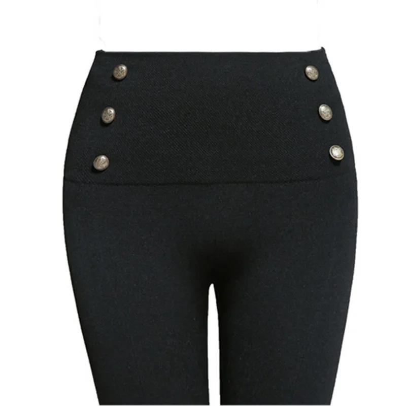Plus Size 3XL Office Ladies Work Outwear Black Leggings Women Casual Elastic Rivet Long Pants Slim Hip Push Sexy Bodycon Legging
