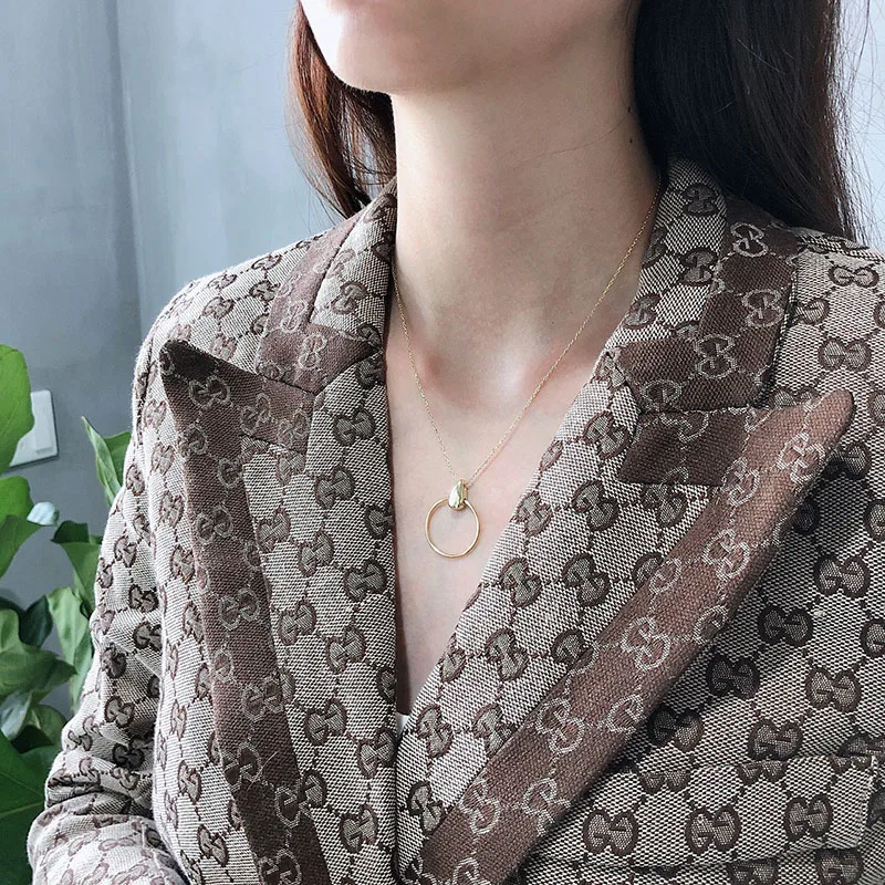 Peri'sbox, 925 пробы, серебряное ожерелье-обруч с каплями, геометрическое круглое ожерелье, минималистичный круг, Женская цепочка, бижутерия