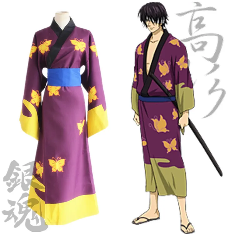 Gintama Takasugi Shinsuke Аниме кимоно Косплей Костюм + Бесплатный трек номер | Тематическая