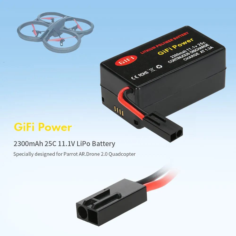 Батарейка LiPo для квадрокоптера Parrot AR.Drone 2300 11 1 мАч 25C 2 0 в|lipo battery|11.1v lipo battery11.1v |