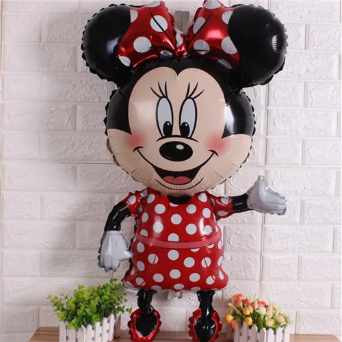 Red Minnie 1 шт 110*64 см воздушные шары в форме Микки, Минни baby shower girl для Микки Мауса на день рождения воздушный шар из фольги Минни Маус поставка украшений для вечеринок - Цвет: Red Minnie