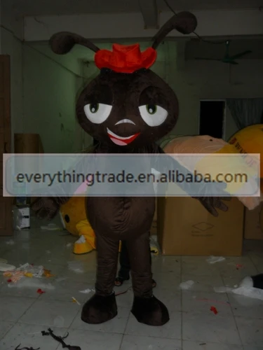 New arrival 2014 Adult cartoon cute black little ant mascot costume suit fancy dress party costumes|dresses silk|costume gold chain necklacecostume |