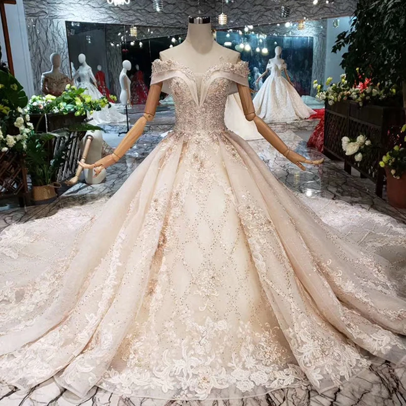 HTL154G1 color formal dress off shoulder sweetheart applique lace evening dress long bride dress party kleider damen abendkleid