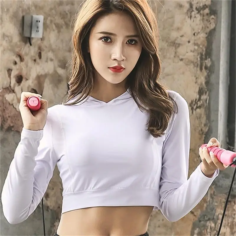 

2019 new summer outdoor running casual long sleeve sports coat with fitness pure color hat yoga wear women coat
