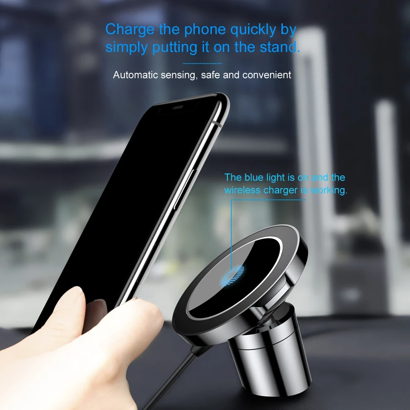 Baseus Car Mount Qi Wireless Charger For iPhone X 8 Samsung Note S8 S7 Fast Charging Magnetic Phone Holder Stand | Мобильные