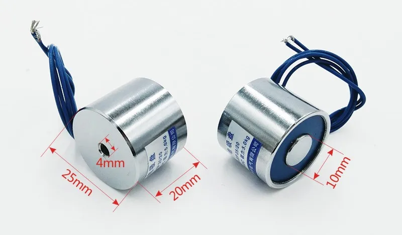 25/20 всасывания 5 кг 50N Электромагнит Электромагнитный 12 v электромагнитный 12 Вольт, маленький Электромагнит 24V coil 6V Электрический магнит