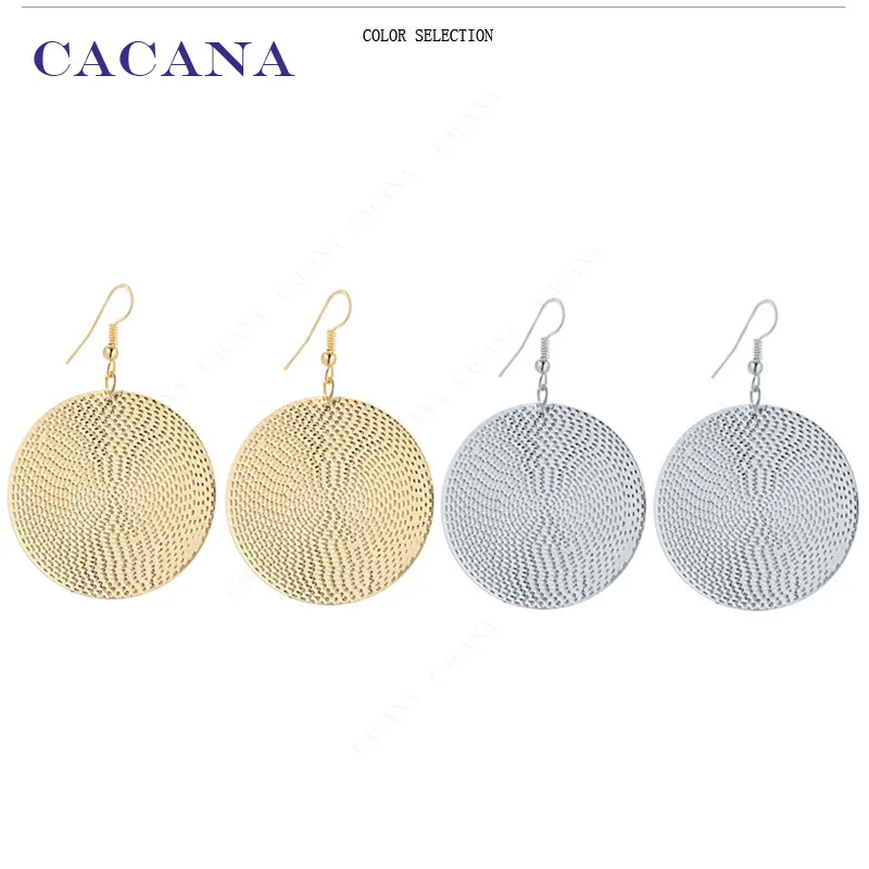Длинные серьги CACANA для женщин оптовая продажа большая круглая Модная бижутерия