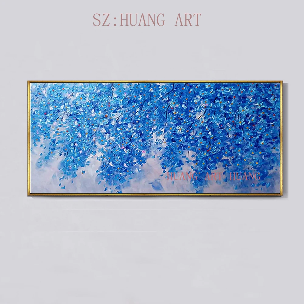 

Hand-painted oil painting red flowers of thick oil painting abstract knife office sitting room sofa decorate children room hall