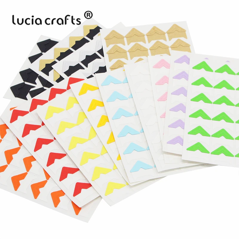 Lucia crafts(1 лист = 24 шт Угловые наклейки) Бумага для скрапбукинга DIY свадебный фотоальбом рамка Декоративные наклейки I0509