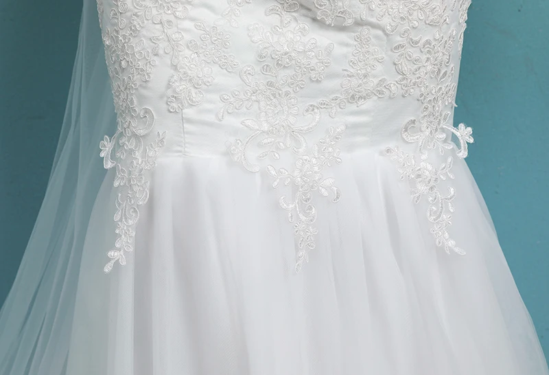 Простой Тюль без бретелек Бисероплетение Кружева Vestidos De Noiva с плеча со складками