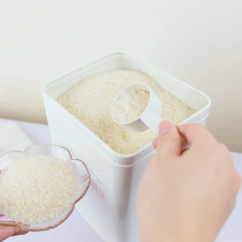 

5L Grain Rice Storage Organizer Sundries Storage Container Kitchen Bathroom Washing Powder Container Sealed Box With Spoon
