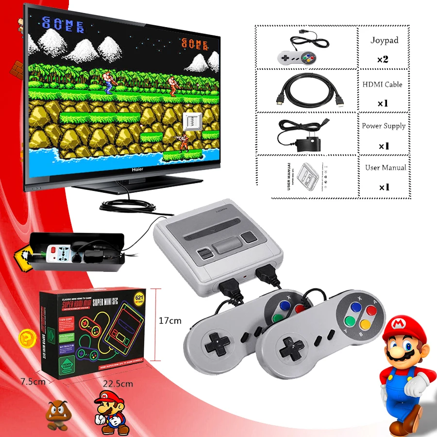 Супер мини HDMI семейный ТВ 8 бит SNES игровая консоль Ретро Классический HD выход