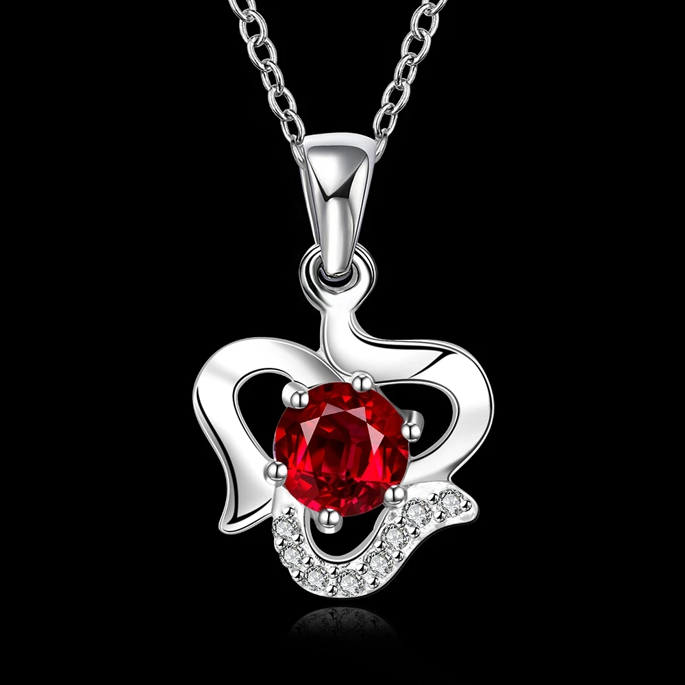 Ювелирные изделия из стерлингового серебра 925 пробы большая красная Подвеска