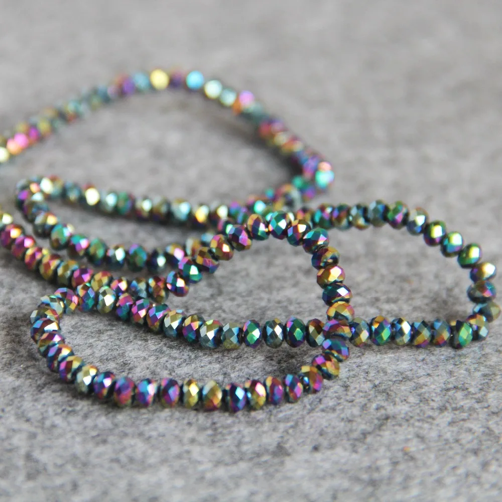 2021 New For Necklace 3*4mm Faceted Purple AB+ Colorful Glass Crystal Beads Stone Loose 150pcs DIY Fashion Jewelry Making | Украшения и