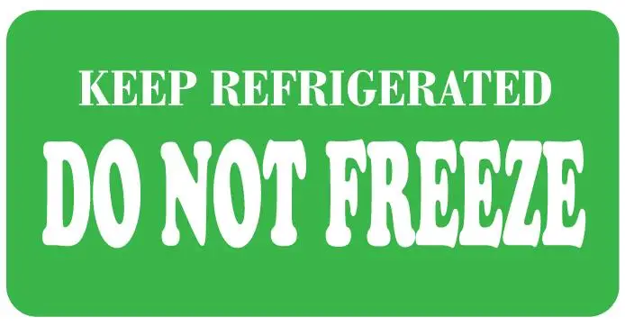 1000pcs/lot 12x6cm KEEP REFRIGERATED DO NOT FREEZE warning label sticker, Item No.DN46