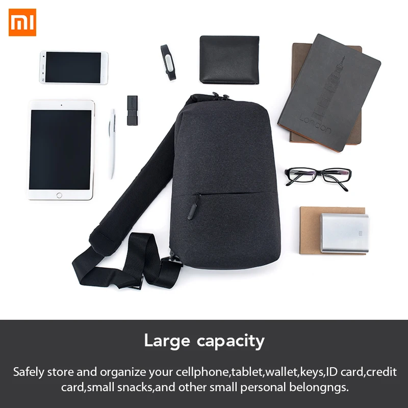 Оригинальный рюкзак Xiaomi нагрудная Сумка слинг водонепроницаемая городская для