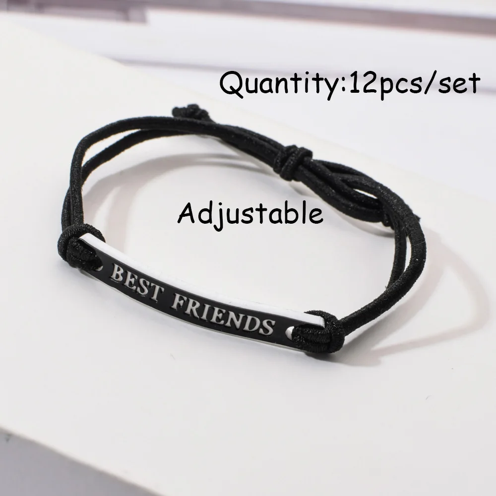 12 шт./компл. модные лучшие друзья эластичный плетеный браслет ручной работы