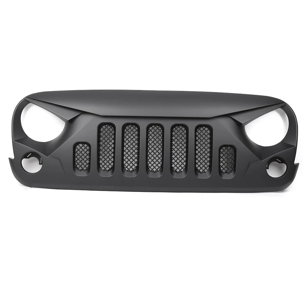 Передняя решетка автомобиля сетка гриль для Jeep Wrangler JK Sports Sahara Freedom Rubicon 2007- авто аксессуары черный